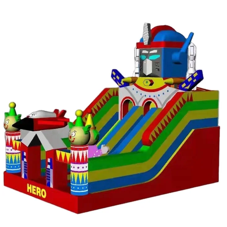 Outdoor Inflatable Bouncy Castle 4x6m Robot Jumping Bouncer, Kids Inflatable Bouncer, Castle for Children Play