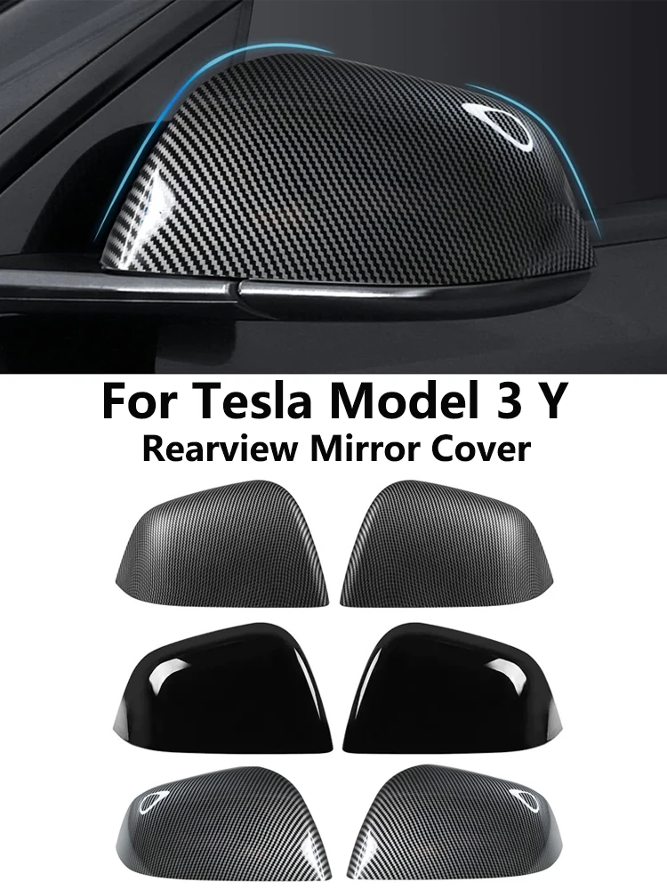 Rückspiegel Shell Ersatz Abdeckung Für Tesla Modell Y/3 Highland Carbon Faser Rückspiegel Kappen Auto Außen Zubehör – Detail 1