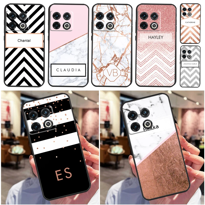 CUSTOM NAME MONOGRAM LETTER INITIALS Case For OnePlus Nord 2 2T CE N10 N20 N300 OnePlus 9 Pro 10 Pro 8T 9R 9RT 10T Ace Cover