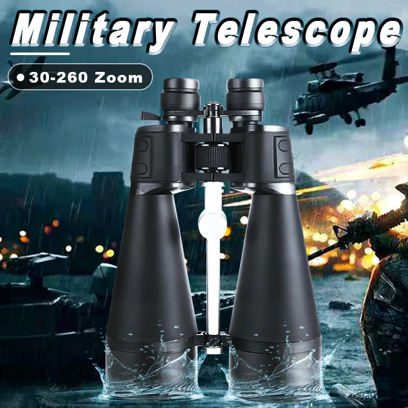 30-260X160 Zoom Binoculars Powerful Professional 3BAK-4 Prism Telescope Long Range HD Large Objective Lens All Metal Hunting