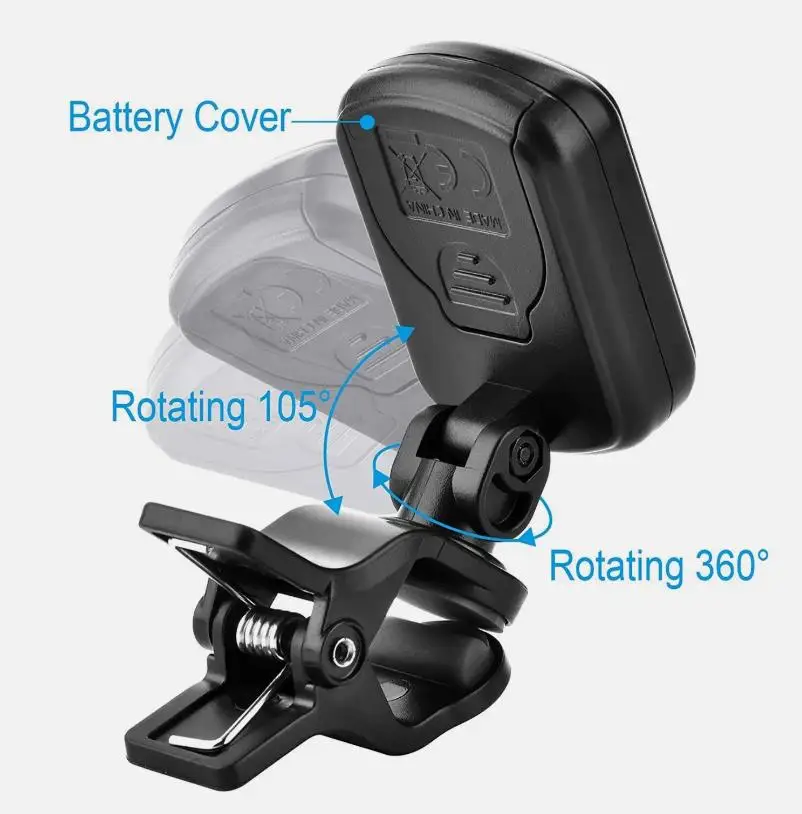 Multifunctional Tuner Rotatable Clip-On Tuner Lcd Display For Chromatic Acoustic Guitar Bass Ukulele Guitar Accessories