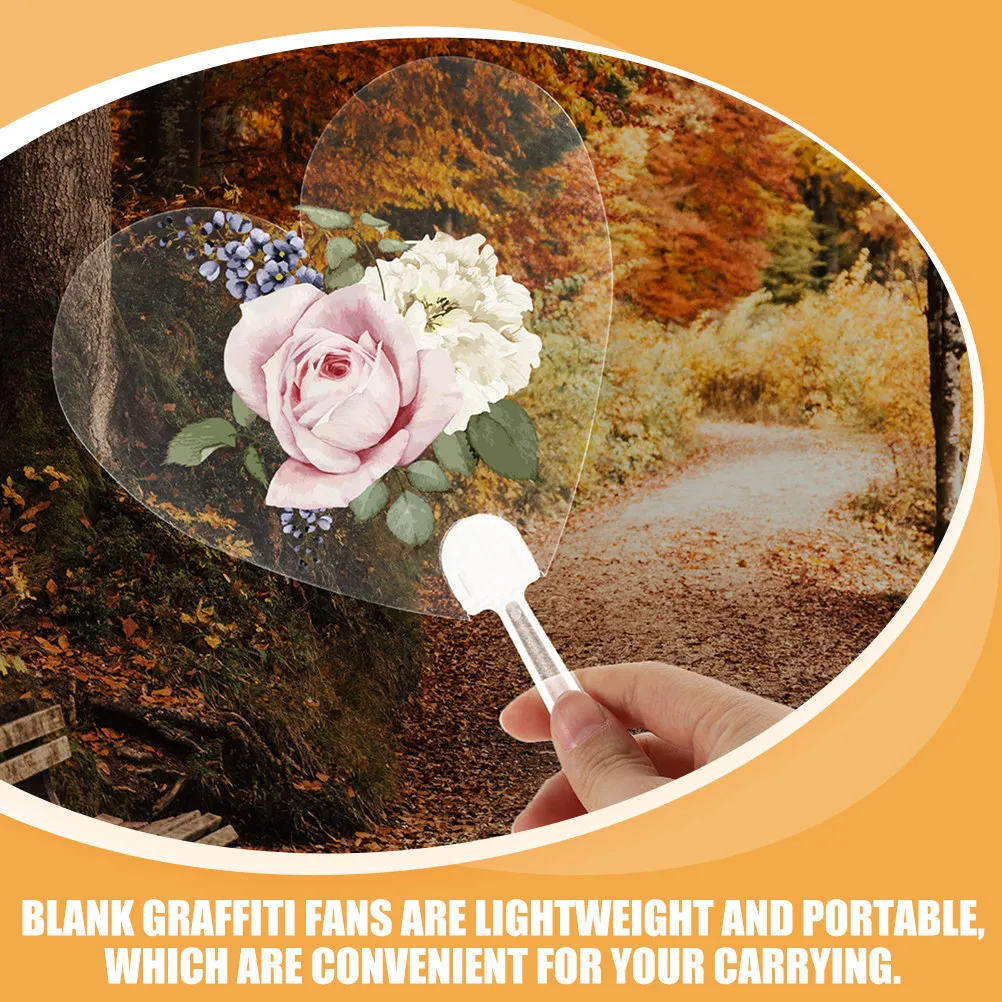 

8Pcs Blank Transparent Hand Fan for DIY Graffiti Painting Drawing Crafts School Kindergarten Party Performance Decorative