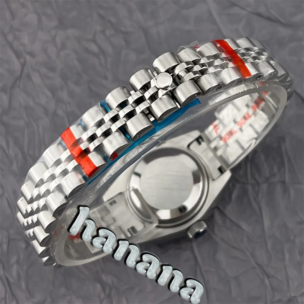 Beveled polished bezel 28mm/31mm water-resistant case Bracelet sapphire crystal NH05 06 movement ladies' watch parts replacement