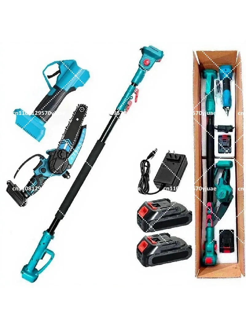 Cordless Pole Saw Long Reach Electric Tree Trimmer High Altitude Branch Pruner Garden Tool