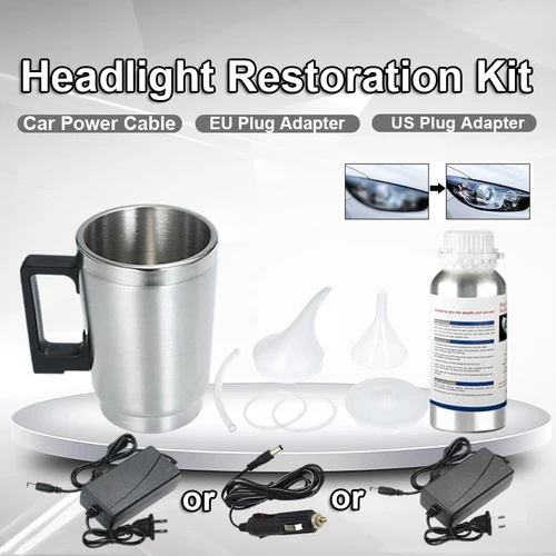 Imagen 1 del producto Kit de restauración de faros de coche, Kit de pulido de faros de coche, líquido de reparación de polímero, eliminador de arañazos, 50/100/200ML