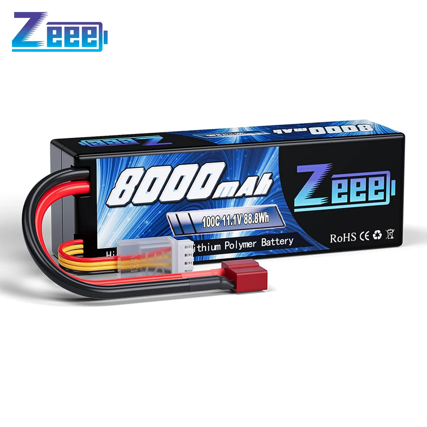 Zeee Lipo Battery 3S 8000mAh 11.1V 100C Lipo Battery with Deans Plug for RC Car Truck RC Truggy FPV Airplane Boat Buggy Parts