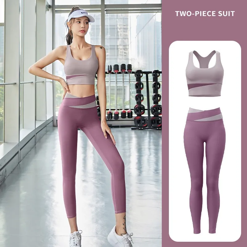 Women Sport Yoga Set Sexy Sports Bra High Waist Sport Leggings Workout Outfits Sportswear Athletic Gym Set