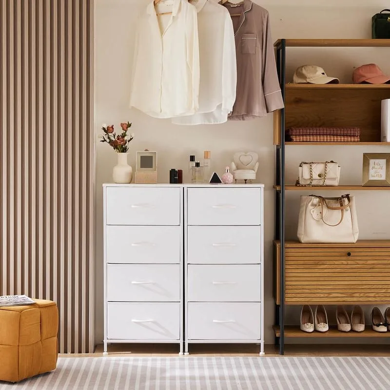 4 Drawers Dresser Chest of Drawers, Wood Top and Metal Frame for Family & Office