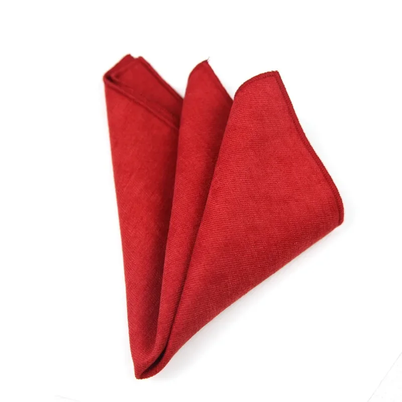 Lenço de Bolso Masculino de 24cm, Cor Sólida, para Negócios e Lazer, Acessório Casual para Smoking e Festas