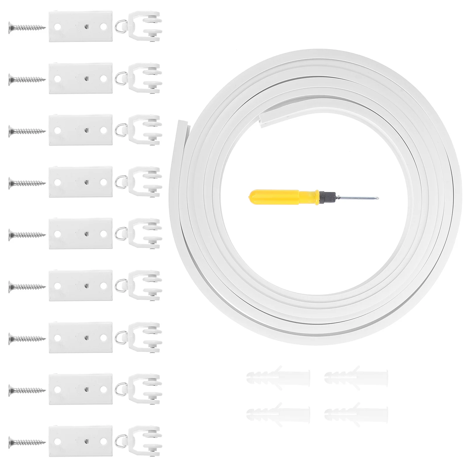 1 مجموعة البلاستيك الصلب مرنة الستار المسار انحناء سقف جبل الصامت المنزلق السكك الحديدية لخليج نافذة الستار غرفة مقسم المسار