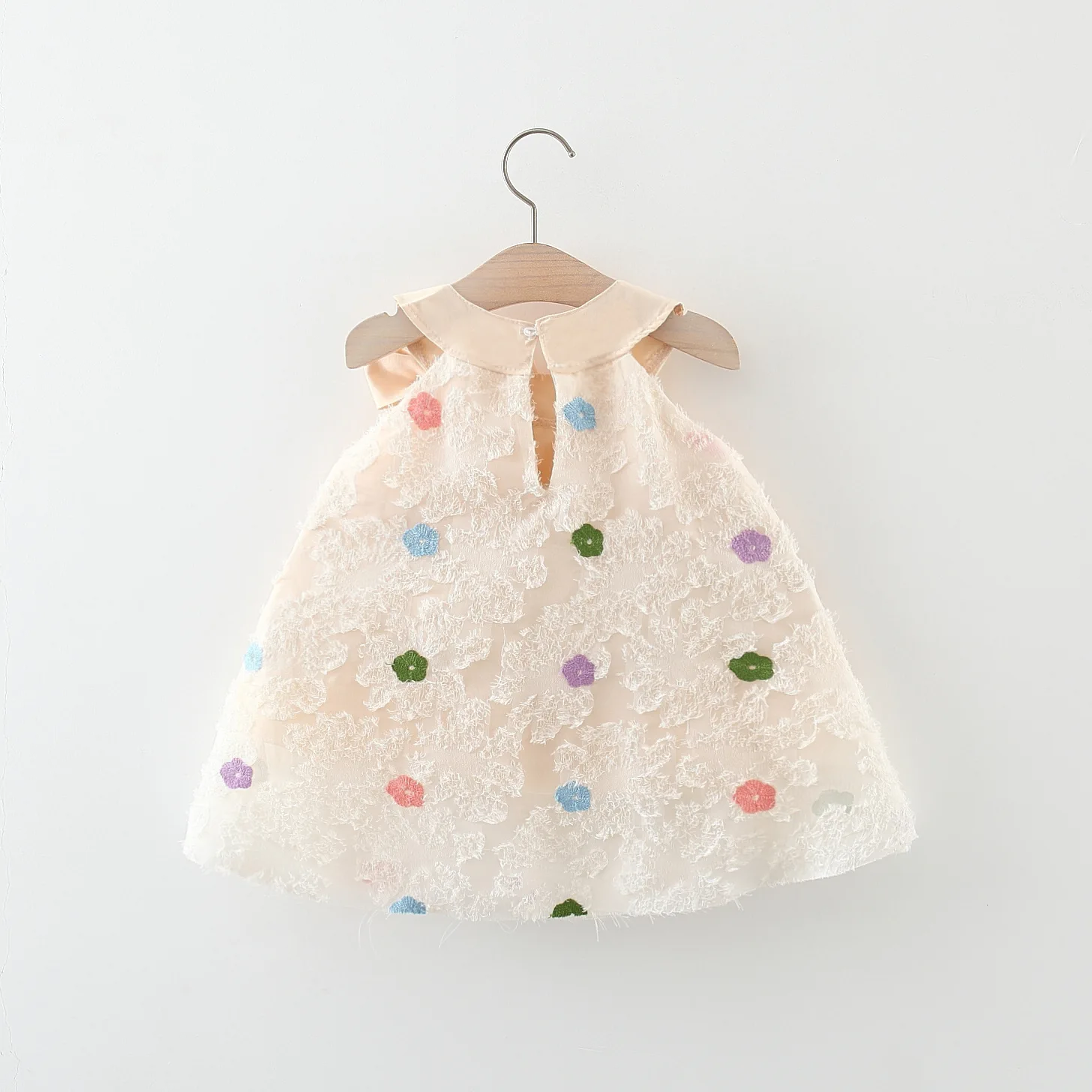 Summer New Baby Girl Dress Polka Dot Small Flying Sleeves Tulip Embroidered Fluffy Dress Lightweight Princess Dress