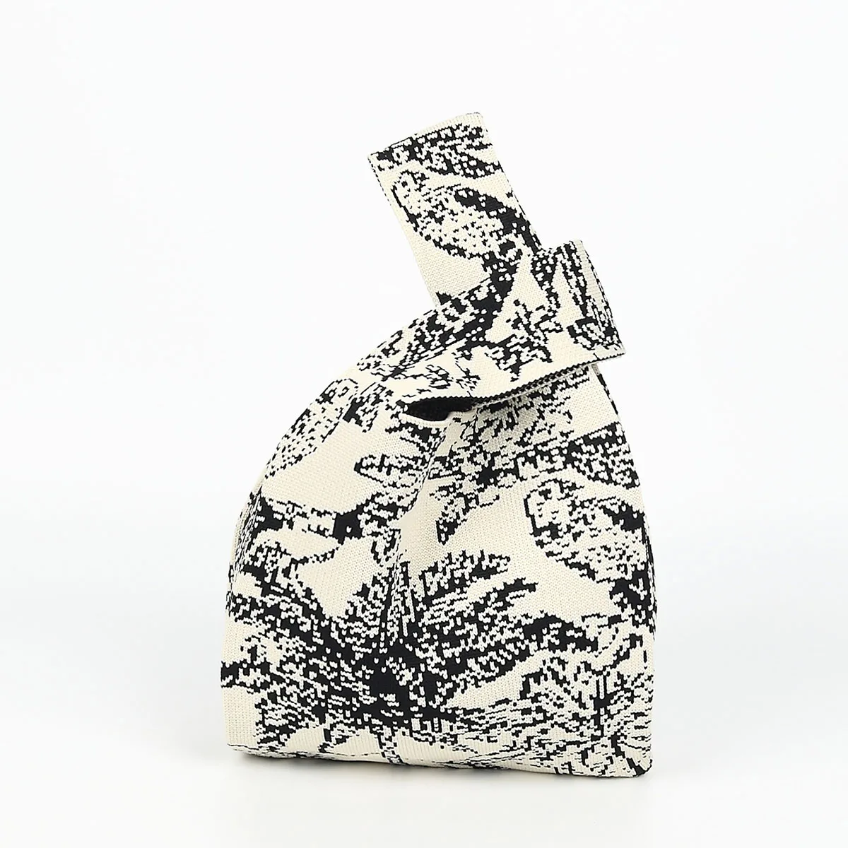 1 Fashionable Plant-Patterned Women's Knitted Handbag, Suitable for Daily Commuting, Shopping, Photography, Travel, Vacation, and Commuting Use, Versatile for All Seasons