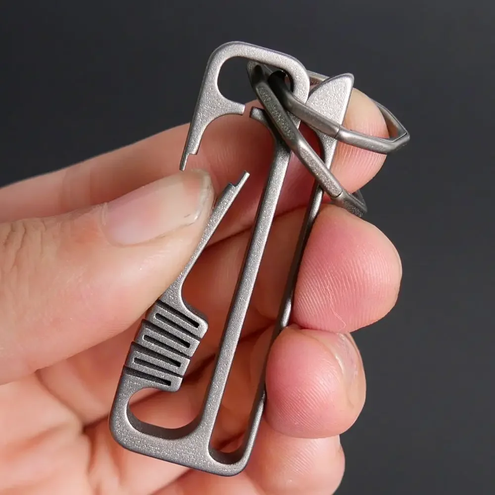 

Titanium Alloy Anti-loss Belt Keychain Creative Pendant Buckle Outdoor EDC Portable Tool