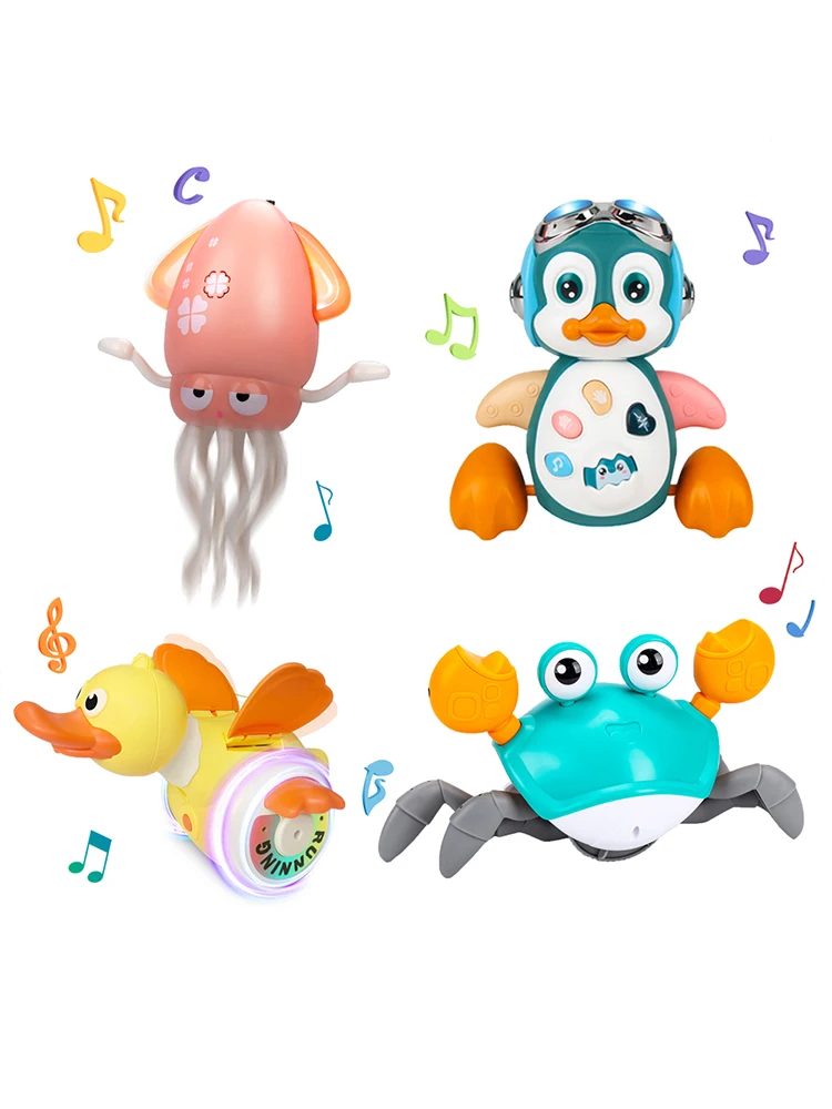 Kid Electronic Pet Toys Dancing Duck&Octopus Musical Penguin Baby Crawling Toys Toddler interactive Toys Tummy Time Gifts