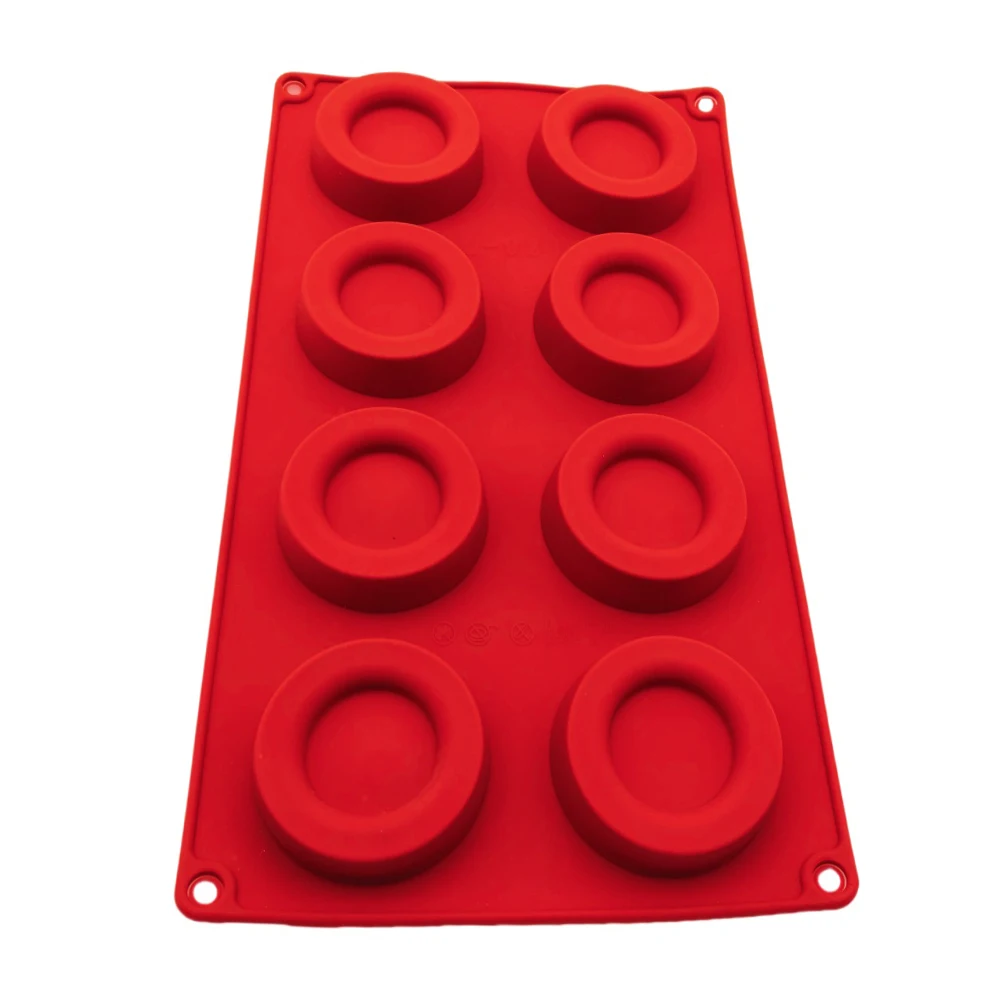 New Arrival 8 Hole Round Concave Convex Shape Silicone Cake Mold Ice Grid Mold DIY French Mousse Dessert Dim Sum Kitchen Tools