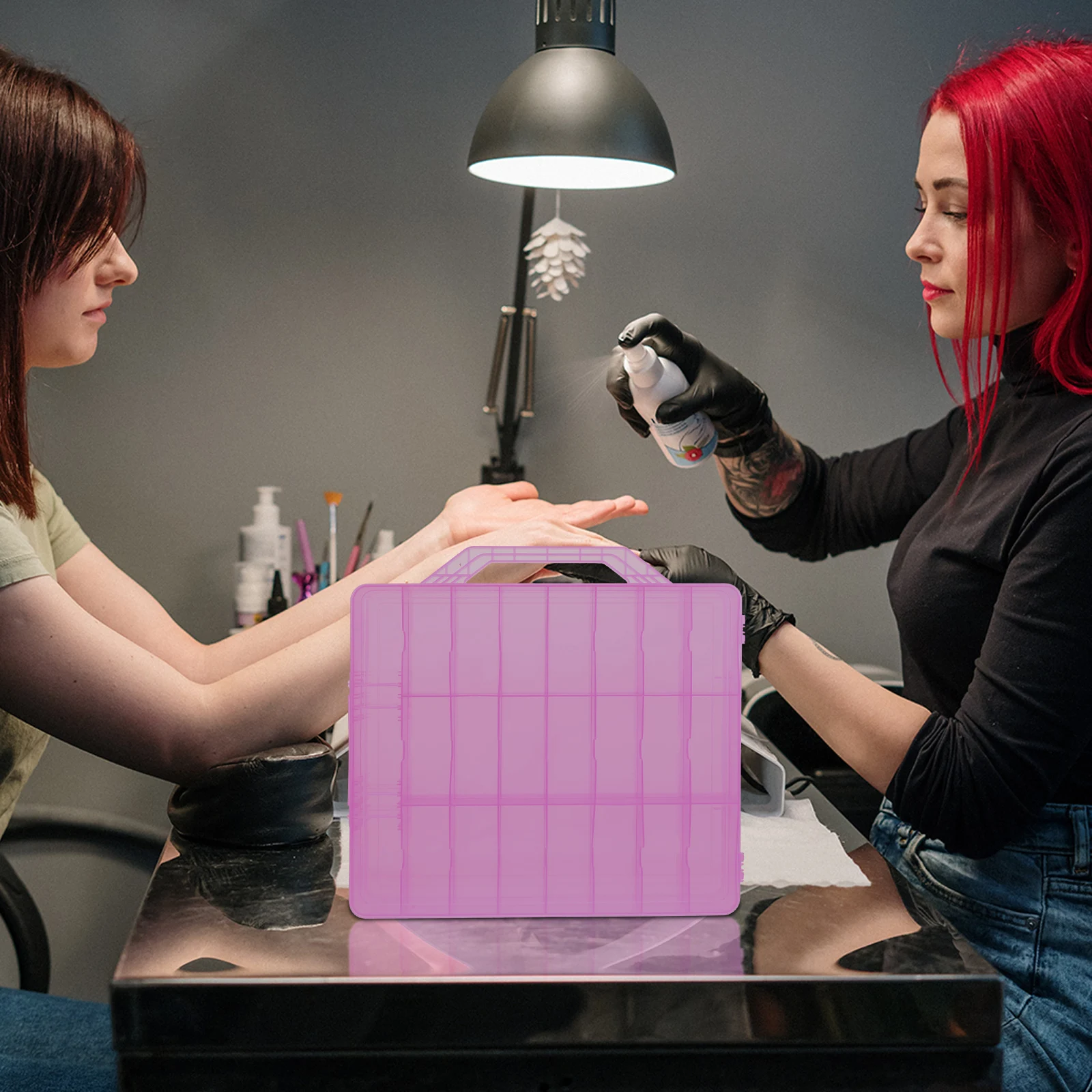 

Nail Polish Storage Box Large Capacity Durable Plastic Comfort H Ergonomic Design Scientific Partition Detachable Compartment