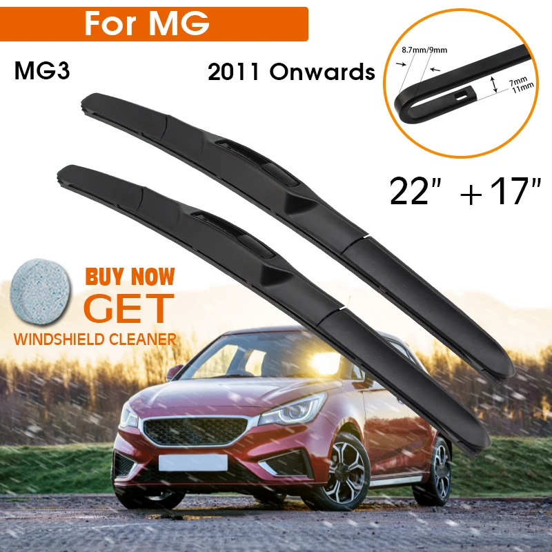 

Car Wiper For MG MG 3 2011 Onwards Windshield Rubber Silicon Refill Front Window Wiper Blades 22"+17" LHD RHD Auto Accessories