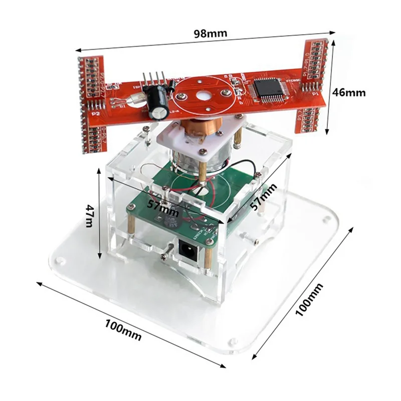 Светодиодный дисплей DIY Kit 51 SCM, двухцветные перекрестные вращающиеся сварочные запасные части для практики пайки, комплект с загрузчиком, простой в использовании