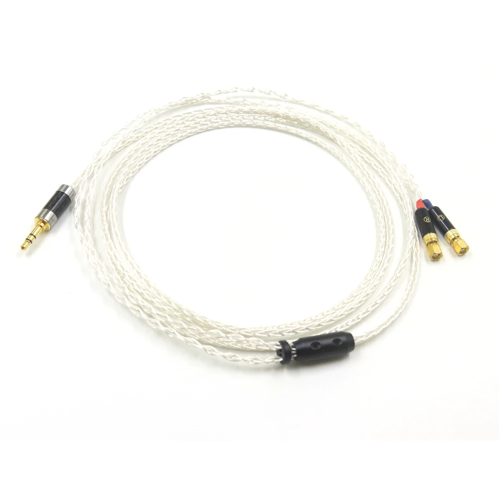 Cabo de atualização de fone de ouvido balanceado prateado 8 núcleos 7n occ para he400 he5 he6 he300 he560 he4 he500 he6 fone de ouvido