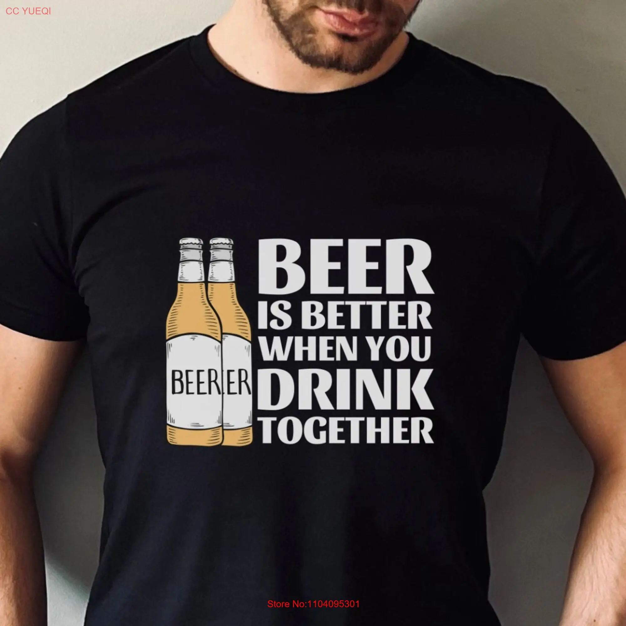 Camiseta negra para hombre, camisa con estampado de cerveza, mejor cuando bebes juntos, cumpleaños, barbacoa, papá, abuelo, tío, amigo
