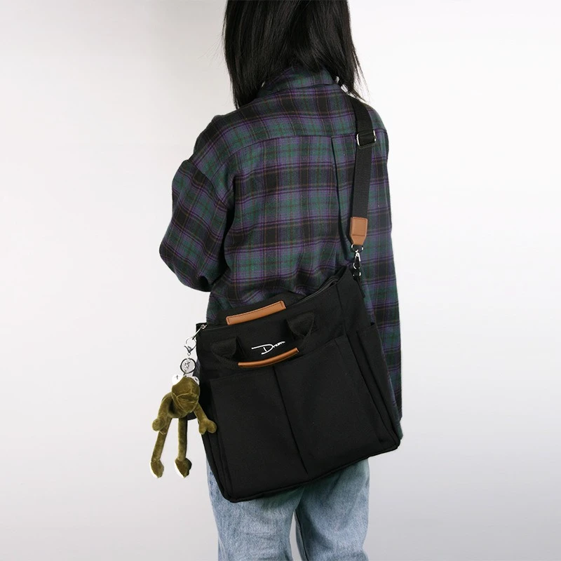 Canvas bag wear-resistant unisex leisure bag simple large capacity shoulder tote bag