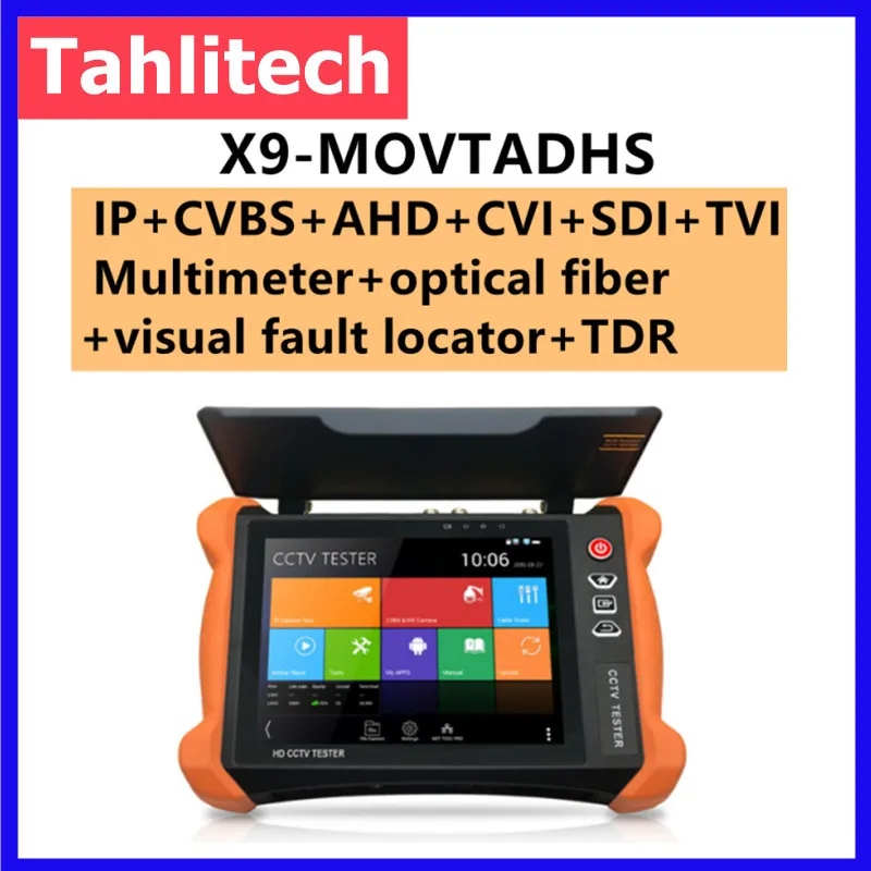 

X9MOVTADHS Full Features 8 Inch 2K Retina Display HD CCTV Tester with 8MP CVI TVI AHD 8MP EX-SDI HD-SDI 3G-SDI IP Camera Tester