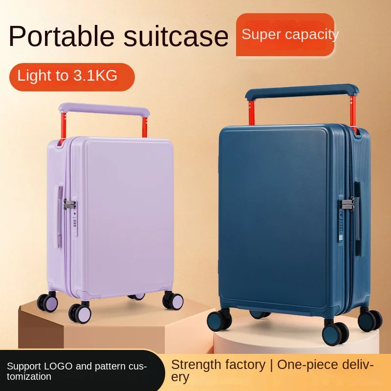 Multifunctionalrechargeablesuitcase withwide pull rod password box universal wheel zipperultra-light and large capacity suitcase