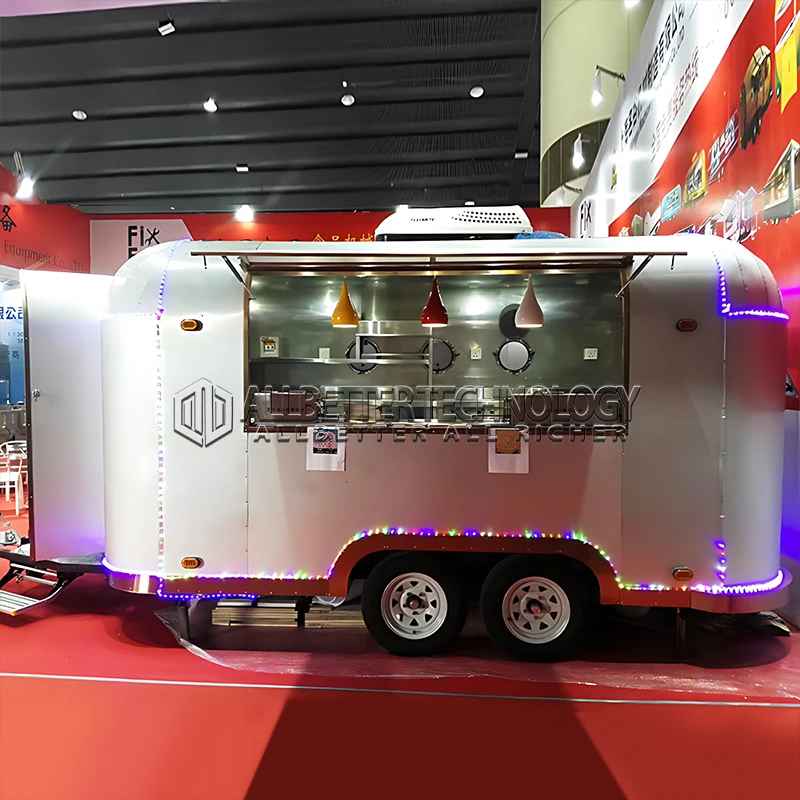 Allbetter Hot Sale Food Truck Stainless Steel Mobile Kitchen Burger Fries Taco Ice Cream for High Traffic Locations Operators