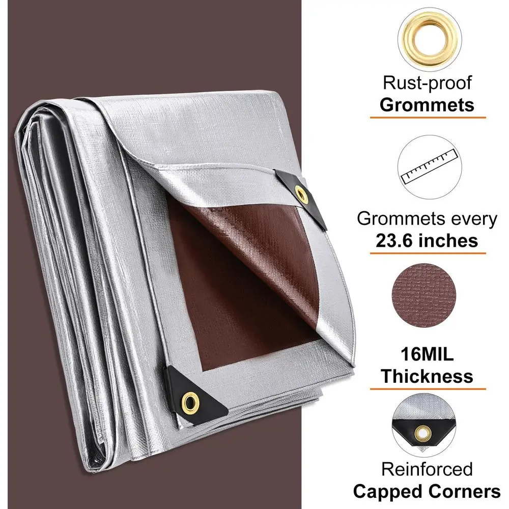 Große 10x20FT robuste wasserdichte Planen mit Ösen, UV-beständigen und verstärkten Kanten für den Außenbereich