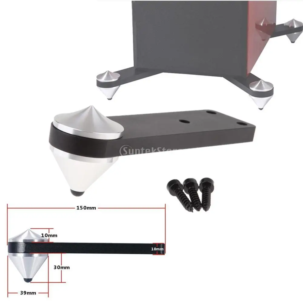 純アルミニウムスピーカー耐衝撃吸収フロアスタンドスパイク足爪