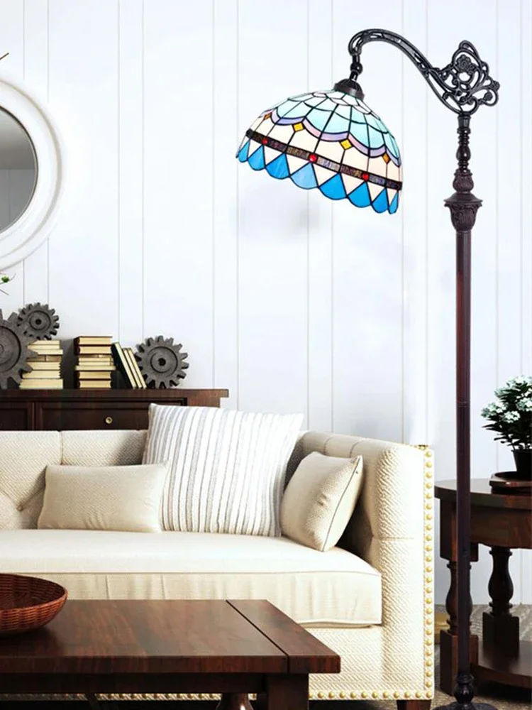 American Retro European Style Living Room Bedroom Study Floor Lamp Creative Sofa Fishing Floor Lamp