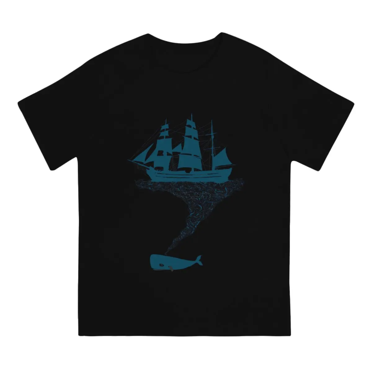 Whale Animal Exhaling Flotsam Tshirt Homme Men's Tees Polyester T Shirt For Men