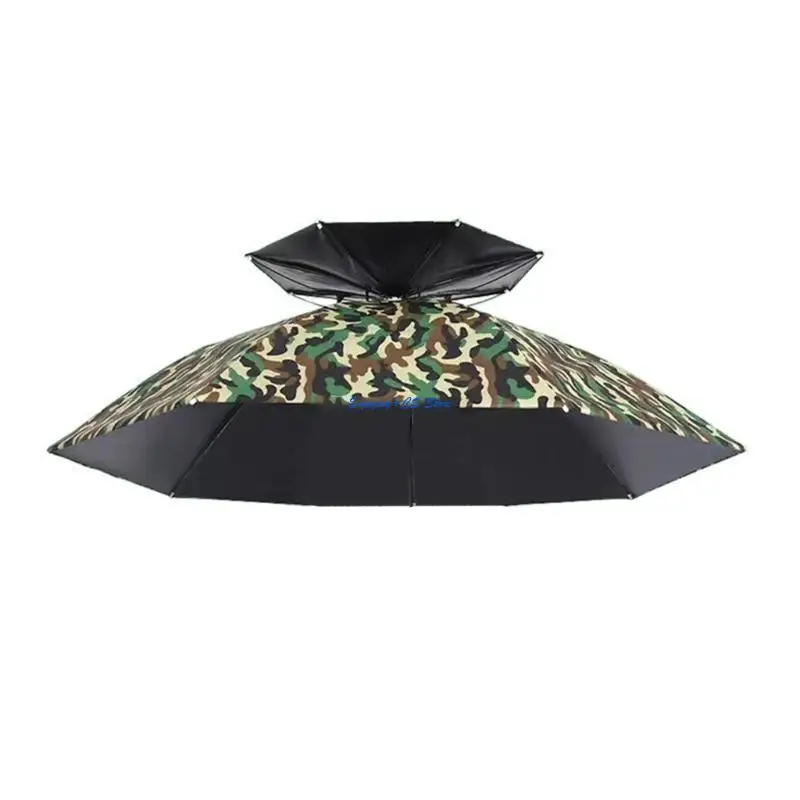

Y51D Outdoor Fishing Umbrella Hat Umbrella Caps Rain Sun Protections Umbrella Hat
