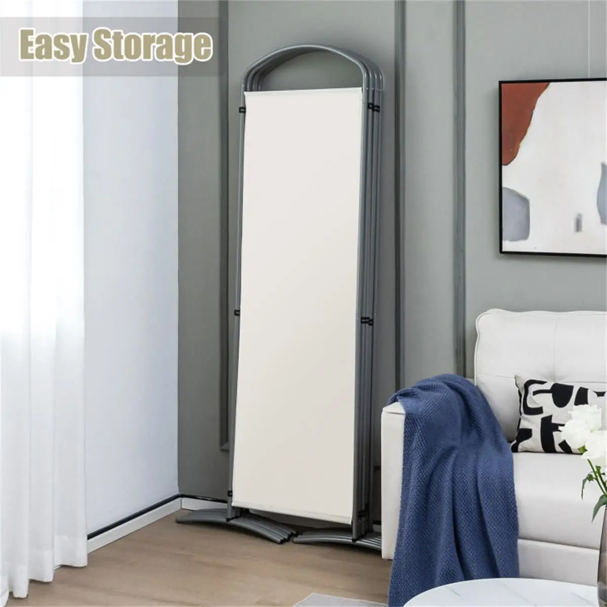 6-Panel Folding Screen Room Divider - Stylish Decorative Partition for Home & Office Use