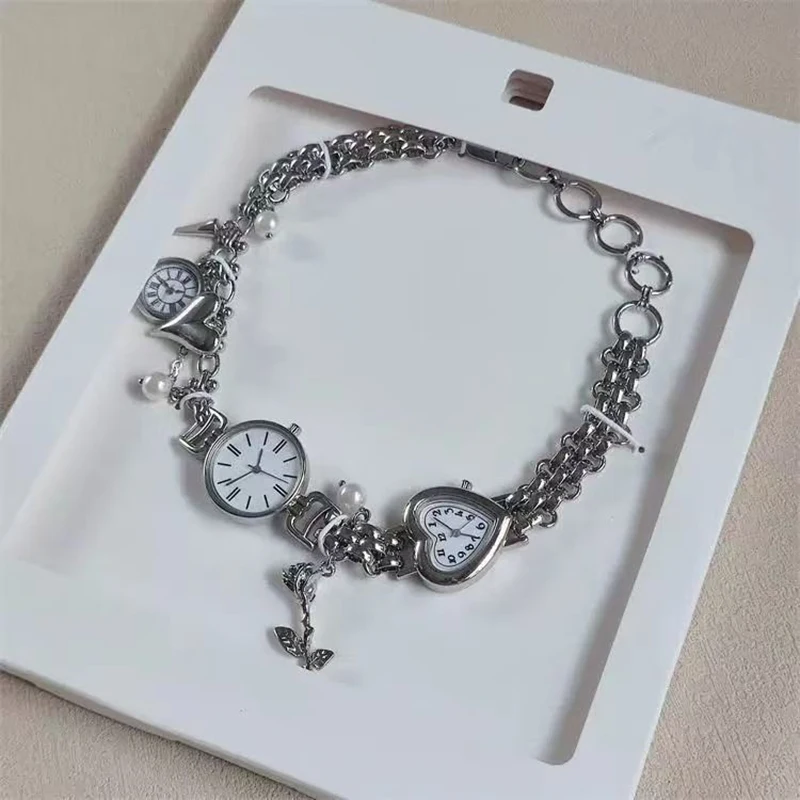 Nuevos relojes de moda y a la moda, collares Punk para mujer, accesorios de joyería de fiesta elegantes con perlas