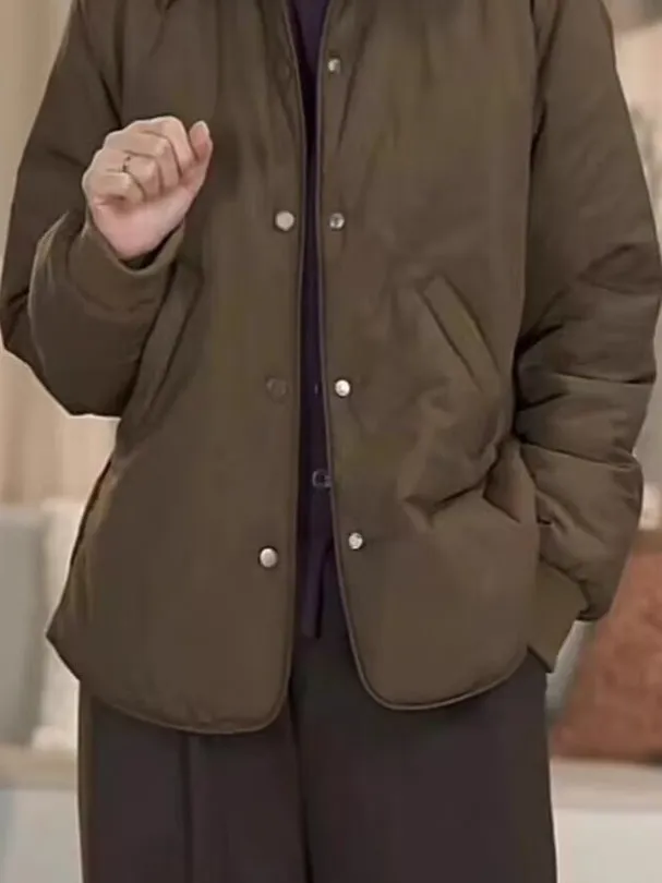 

Корейско-японское высококачественное пальто из утепленного хлопка для женщин, зимнее, однотонное, с улучшенными тактильными ощущениями, теплое, длинное.