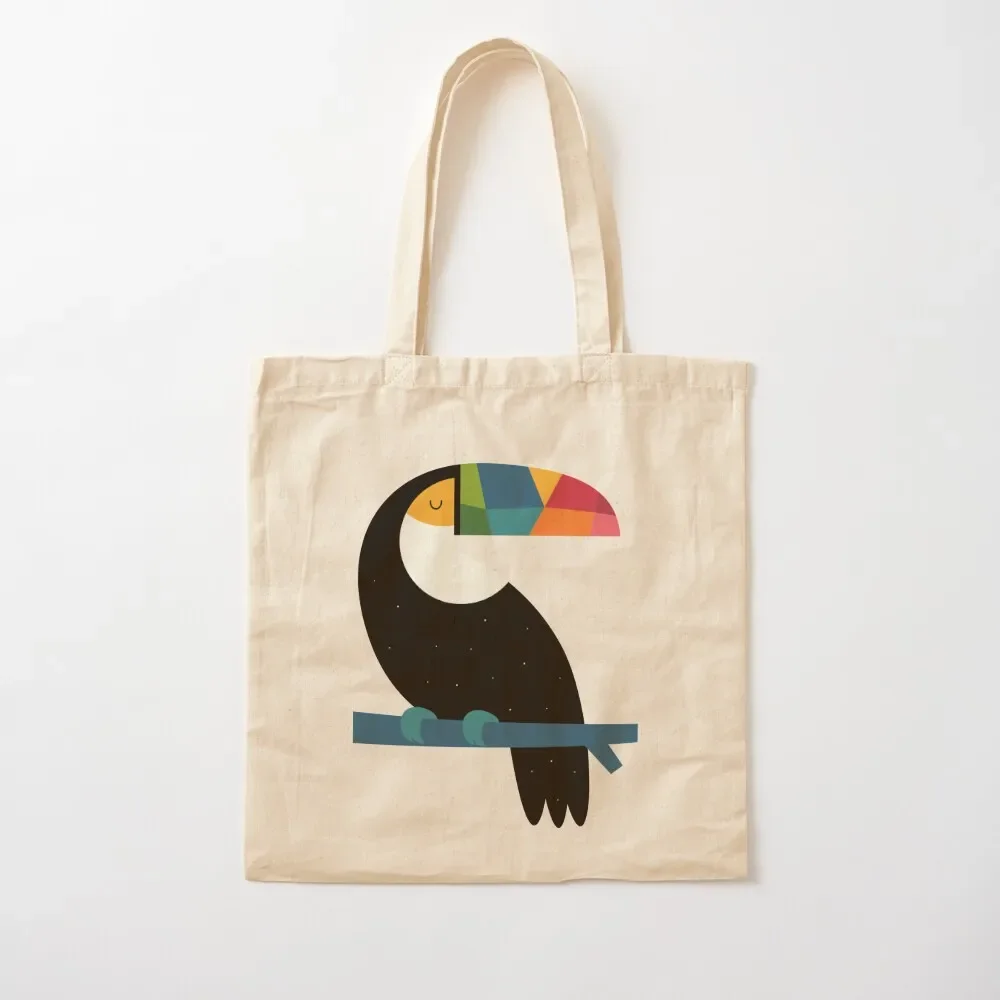 

Rainbow Toucan Tote Bag canvas tote Custom bag Women's bags university shopper bag