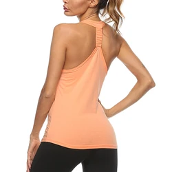 Sexy Loose Women Tops Fitness Sports Vest Thin Brathable Running Gym Workout T-shirt Women's Yoga Sleeveless T-shirt Summer