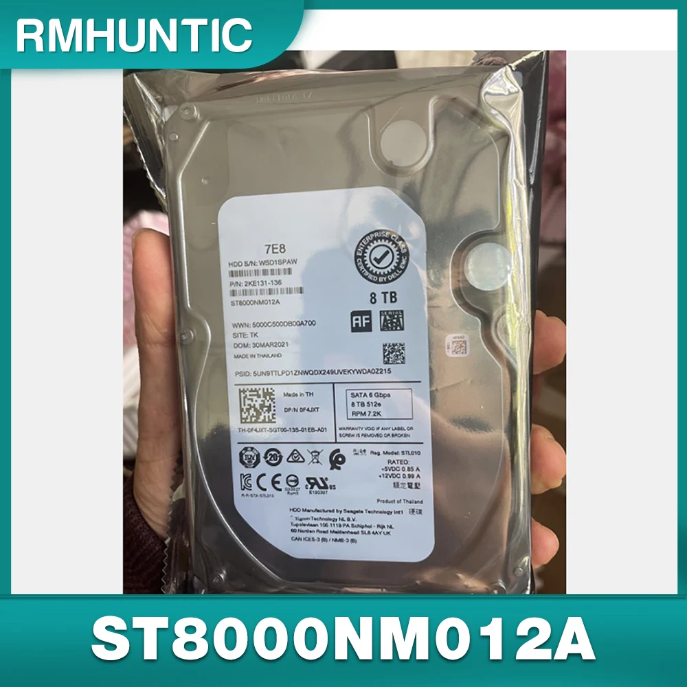 Disco duro Original para DELL Enterprise 8T SATA 3,5 "0F4JXT ST8000NM012A