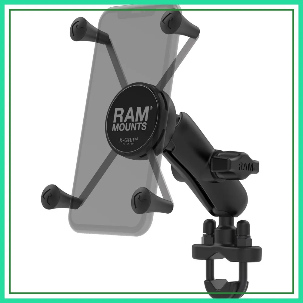 

Universal Motorcycle Phone Mount for Handlebar, Large X-Grip Holder with U-Bolt Base and Medium Arm for Bike ATV