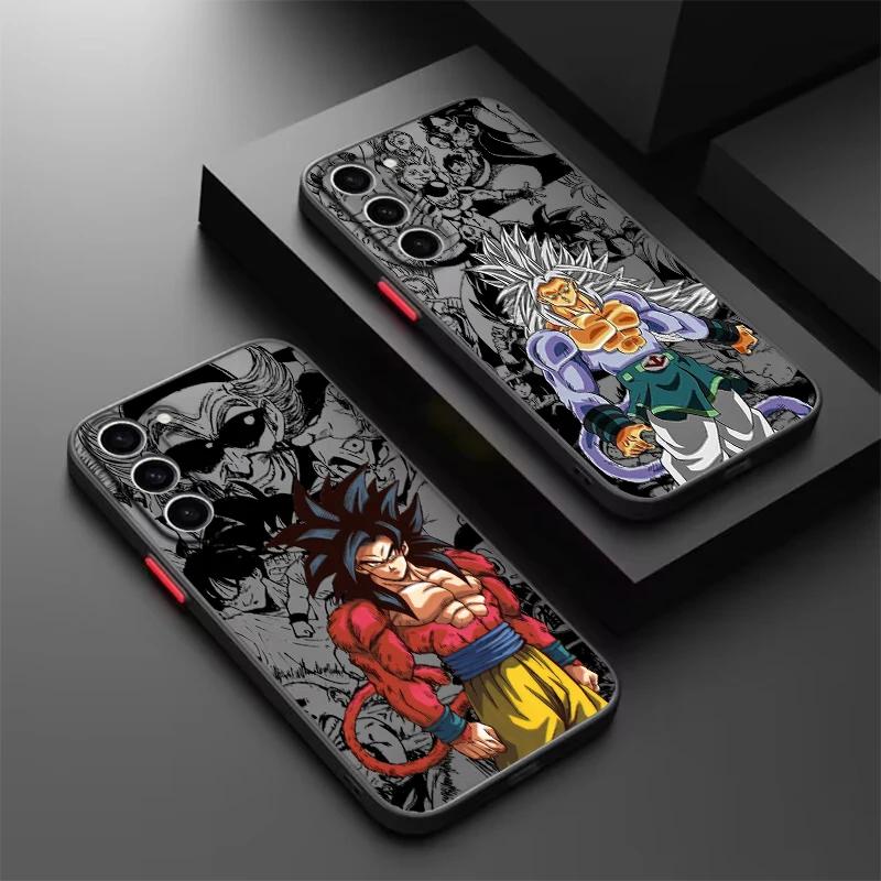 Comic D-Dragon Ball Son Goku Frosted Translucent For Samsung Note 20 A35 A03 A54 A35 A22 A34 A14 A24 A04 A55 5G Cover