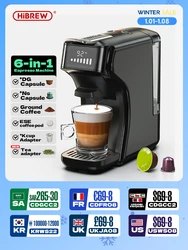 HiBREW 6in1 Capsule Coffee Machine Hot/Cold Multiple Espresso Cafetera Cappuccino Coffee Maker Dolce Gusto Nespresso Powder H1B