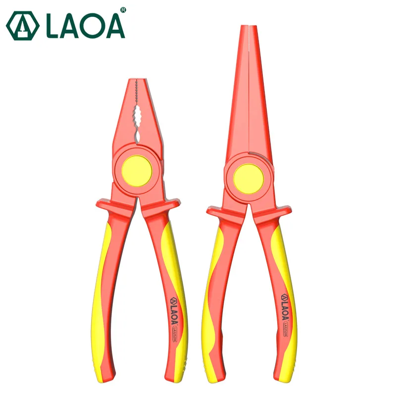 LAOA All Plastic Pliers Professional Electrician Pliers Withstand High Voltage 1000V Needle Nose Pliers