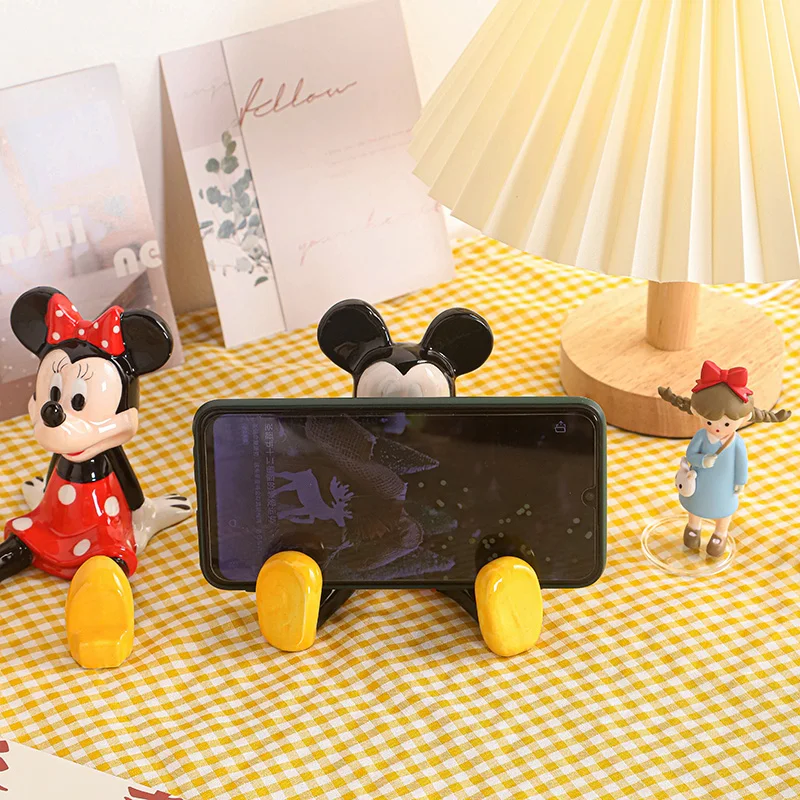 Kawaii Disney Anime Hobby Mickey Mouse Minnie Mouse Cartoon Ceramic Desktop Mobile Phone Ipad Tablet Stand