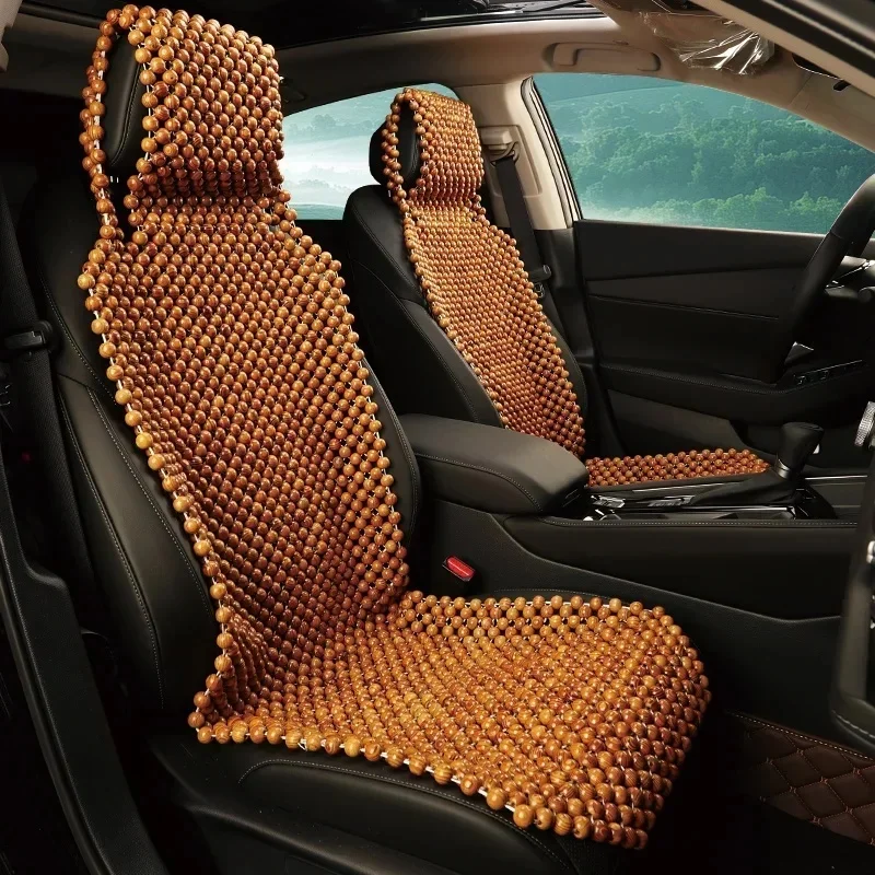 Natural Wooden Bead Car Seat Cover  Handcrafted, Breathable & Massaging for Office, Home & Car  Long-Lasting Comfort