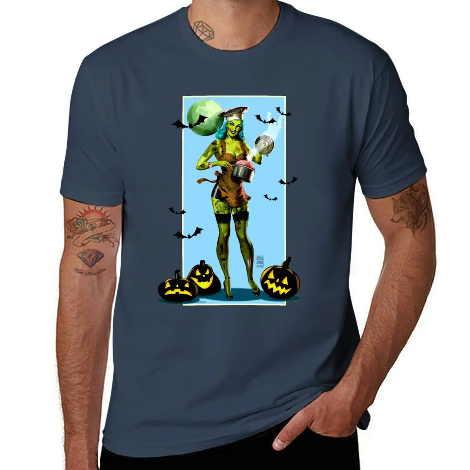 

Metro&medio Designs - Kiss the zombie cook T-Shirt Fashion Graphic Tee for Men