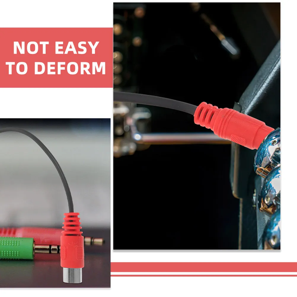 2Pcs 3.5mm Stereo Jack to 5-Pin Midi Converter Cable Heavy-Duty Copper Core Rubber Jacket 0.5m Length Easy for Sound
