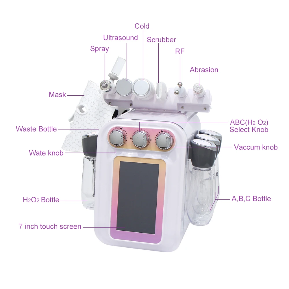 المهنية 7 في 1 آلة تقشير الجلد المياه للوجه التطهير العميق الوجه رفع الجلد الغسيل أكوا تقشير صالون BeautyMachine #3