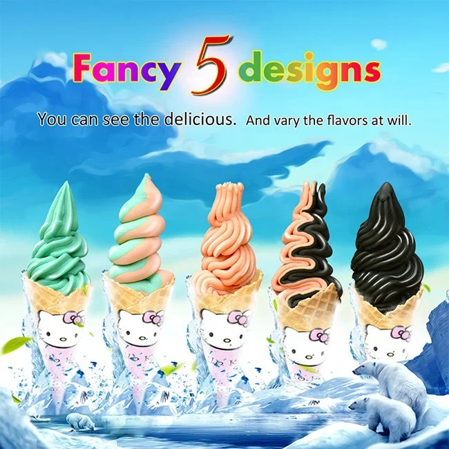 5 Mixed Flavors CE Soft Serve Ice Cream Machine Soft Ice Cream Vending Machine