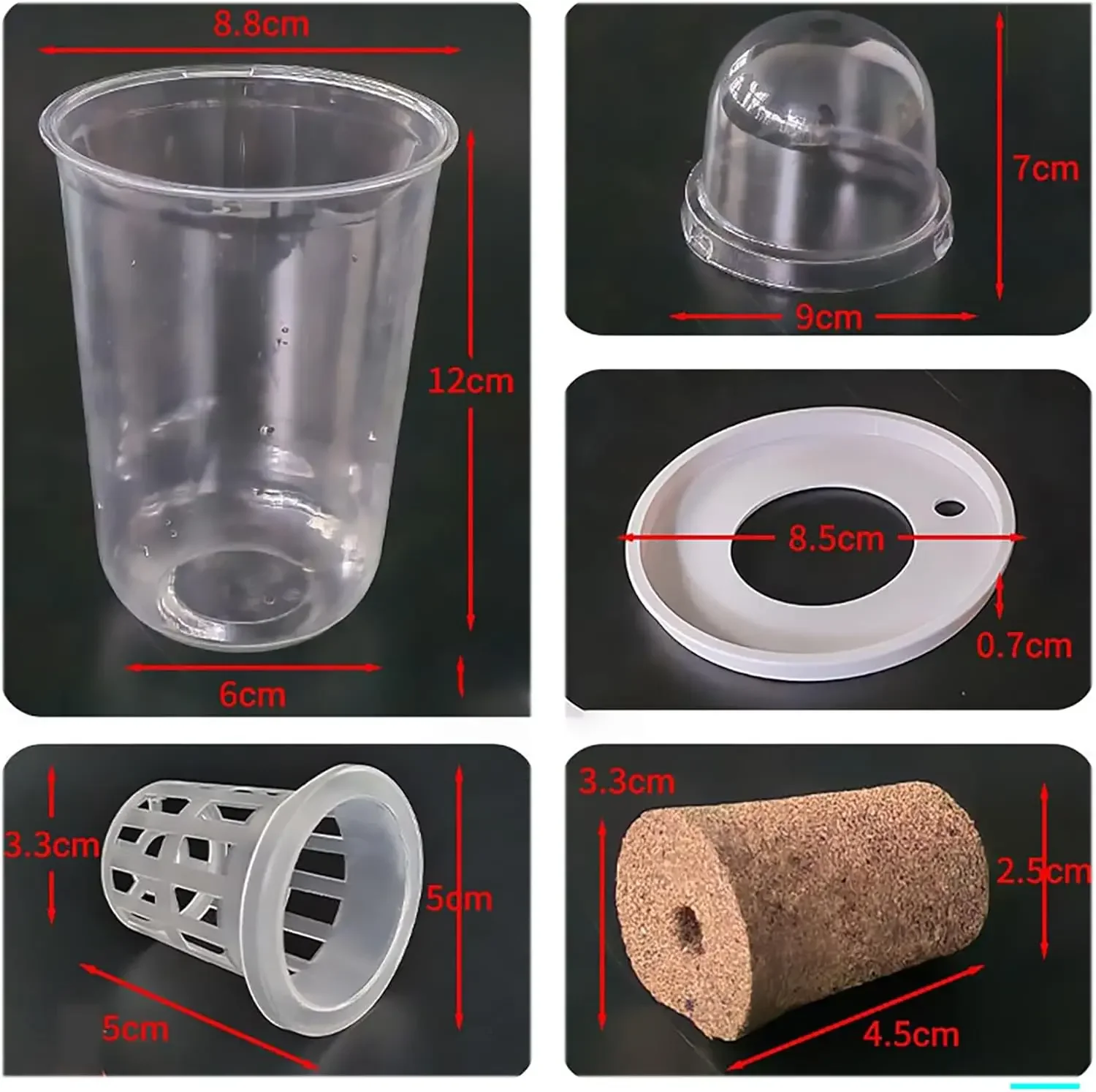 1/3Pcs Visible Clear Plants Germination Cup Hydroponic Seed Planter Pots Reusable Durable Seed Starter Tray Plastic View Cups